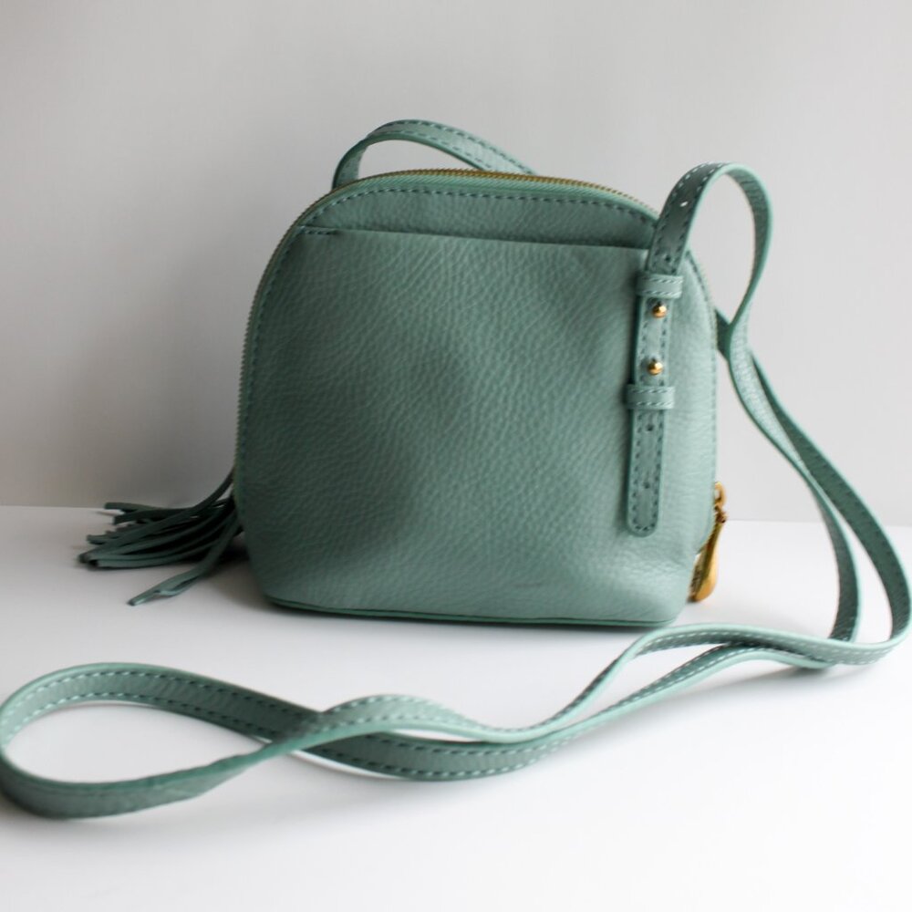 HOBO Nash Crossbody Bag - NWOT Pale Green Leather - Spring Festival Boho - Picture 2 of 9
